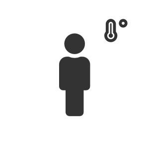 Icon representing a symptomatic person